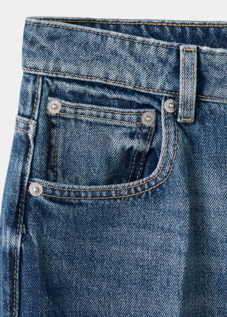 High waist straight jeans — Medium Blue