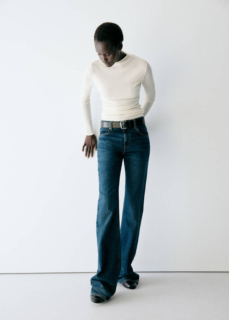 Mango T-shirt Dantel In Écru