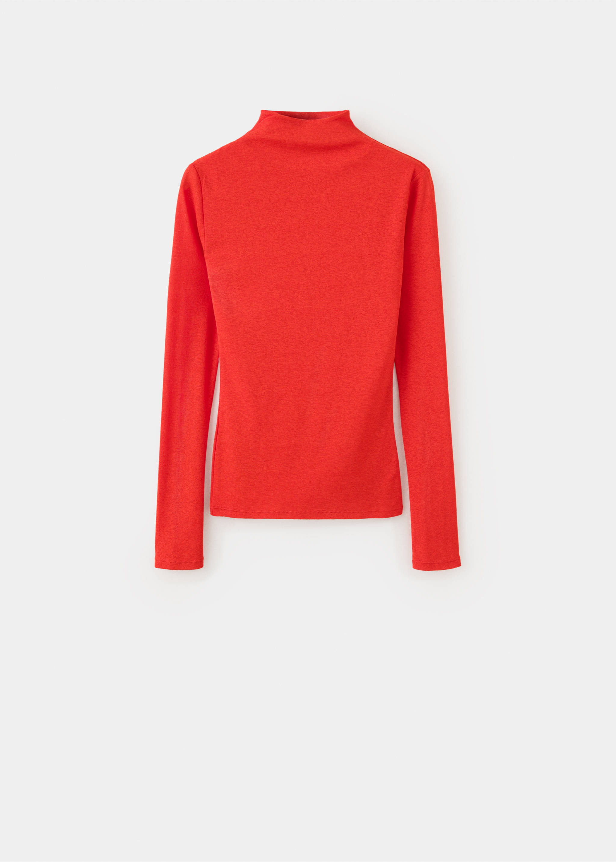Fitted high-neck T-shirt - Article without model, Red. Ref: 37035856-00.
