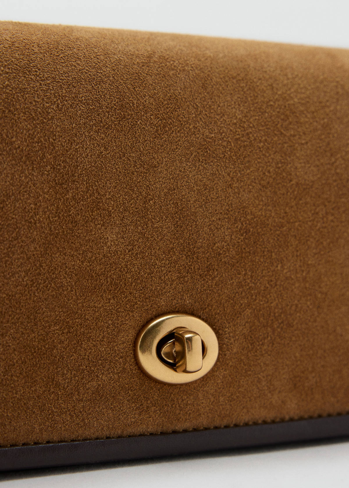 Contrast leather crossbody bag — Medium Brown