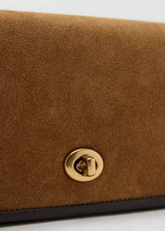 Contrast leather crossbody bag — Medium Brown 3