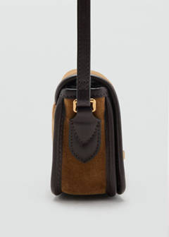 Contrast leather crossbody bag — Medium Brown 5
