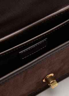 Contrast leather crossbody bag — Chocolate 5