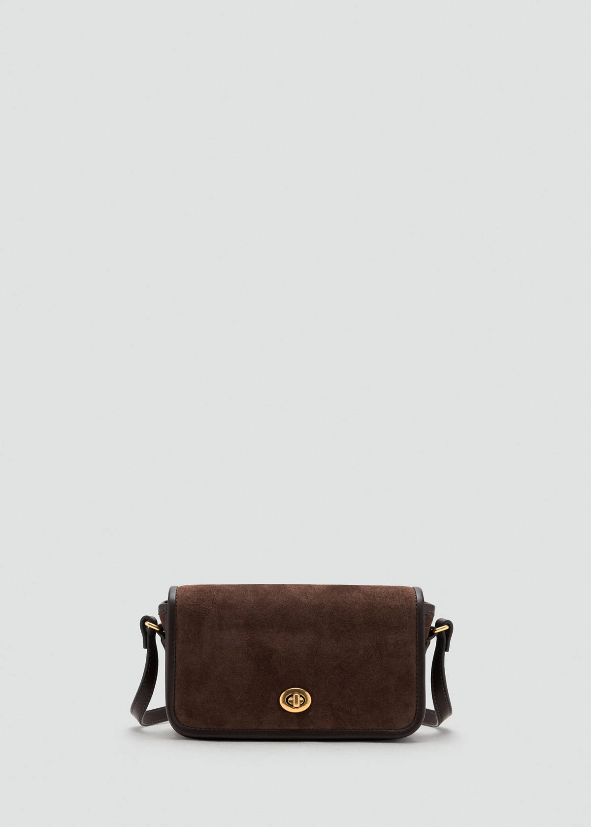 Contrast leather crossbody bag — Chocolate