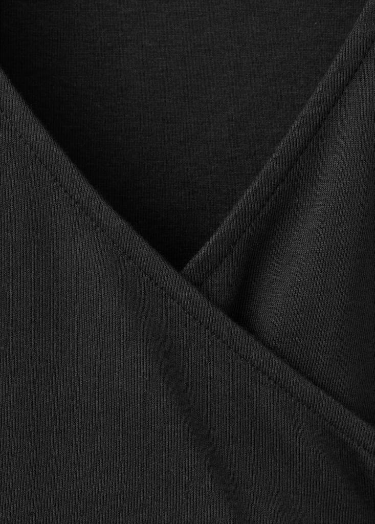 Ribbed crossover T-shirt — Black
