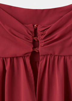 Ruched roll-neck blouse — Maroon 6