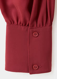 Ruched roll-neck blouse — Maroon 7