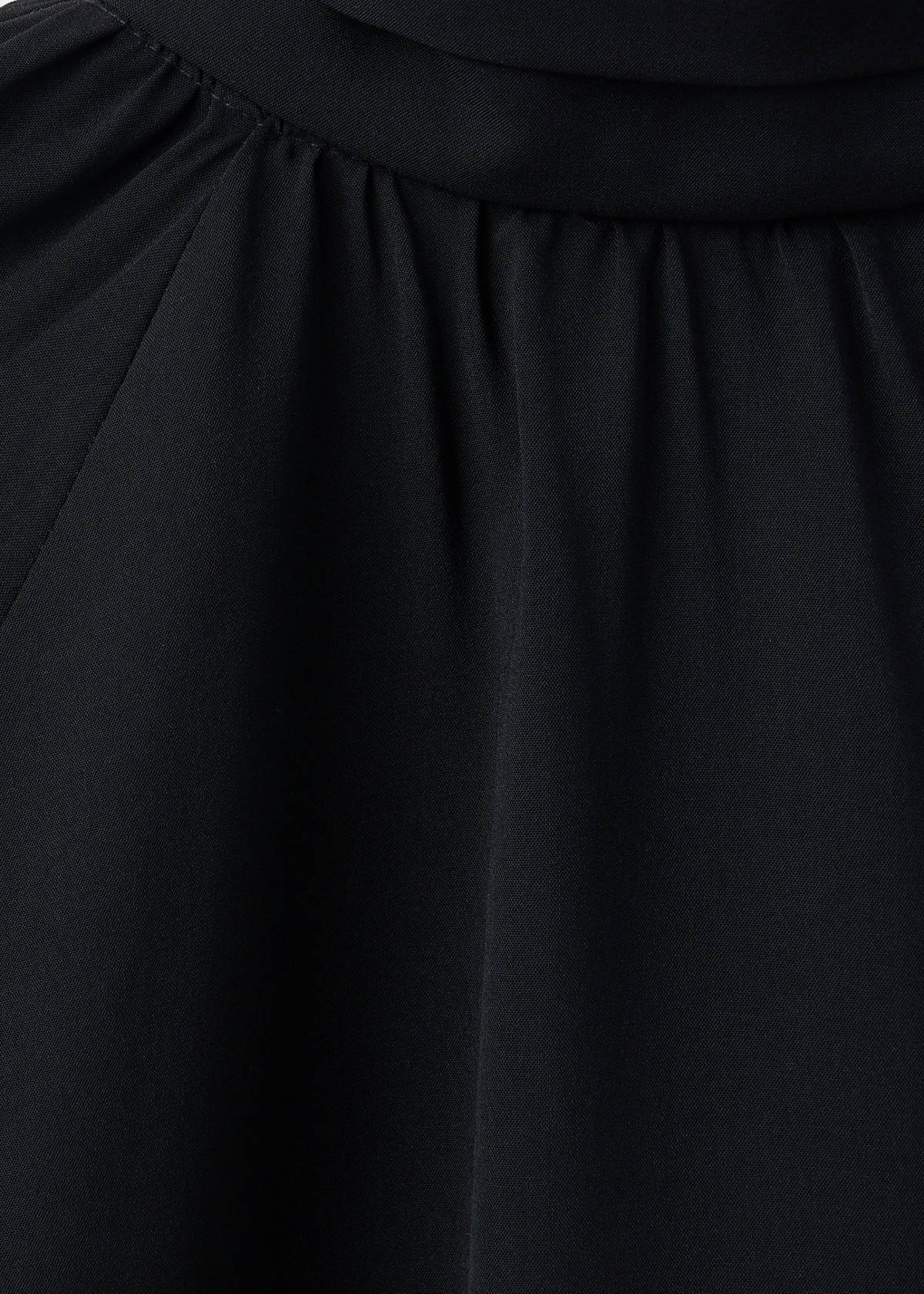 Ruched roll-neck blouse — Black