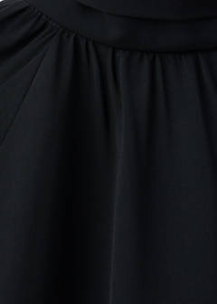Ruched roll-neck blouse — Black 6
