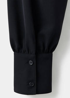 Ruched roll-neck blouse — Black 7