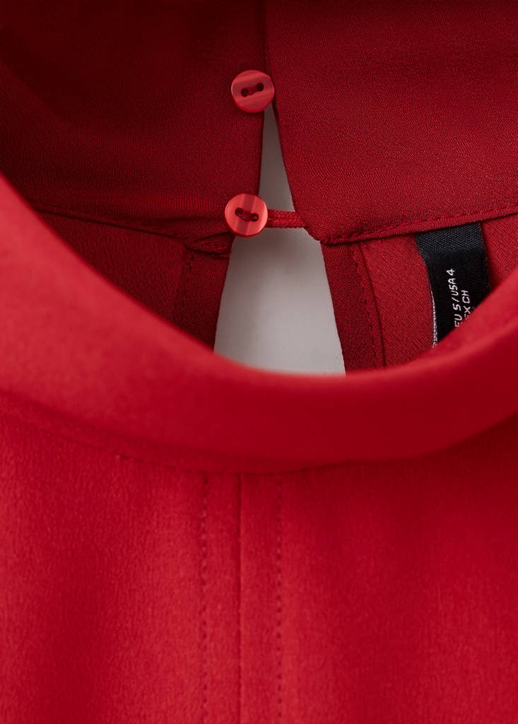 Straight high-neck blouse — Red