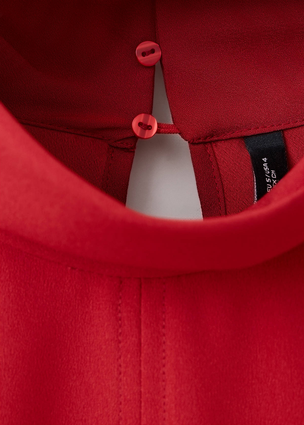 Straight high-neck blouse — Red