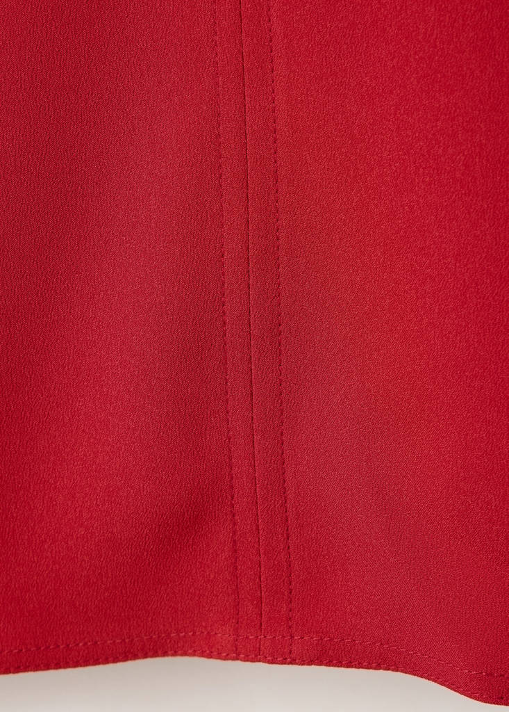 Straight high-neck blouse — Red