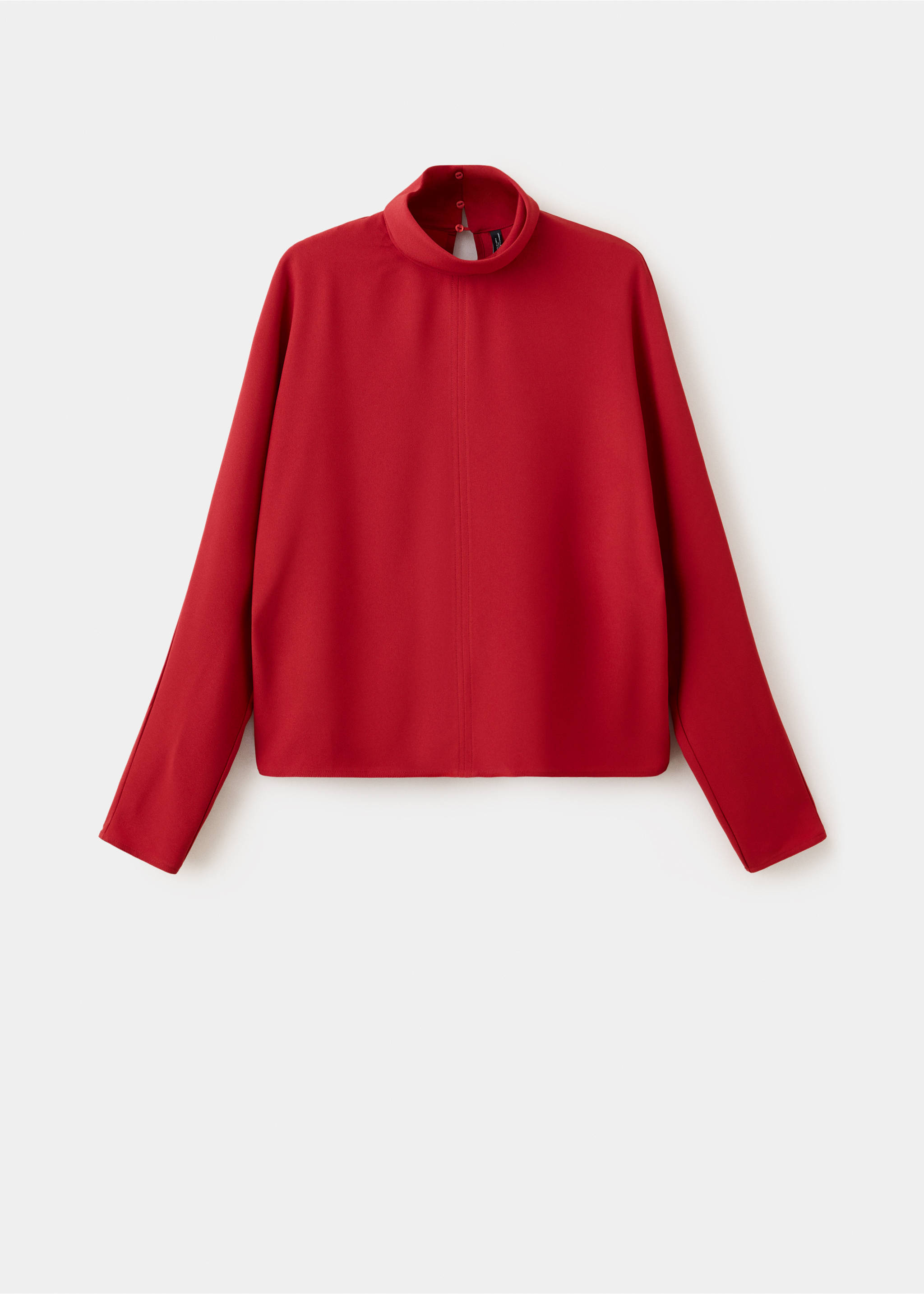 Blouse droite à col montant - Article sans modèle, Rouge. Ref: 37035861-00.
