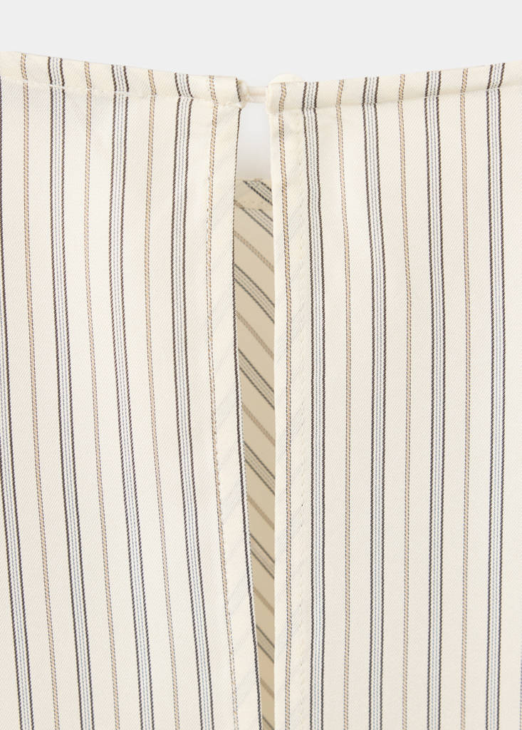 Striped blouse with tie at the waist — Ecru