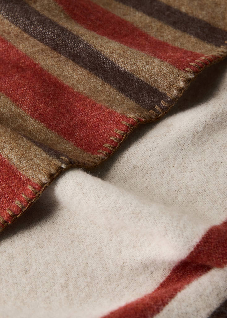 Wool check-print blanket — Russet