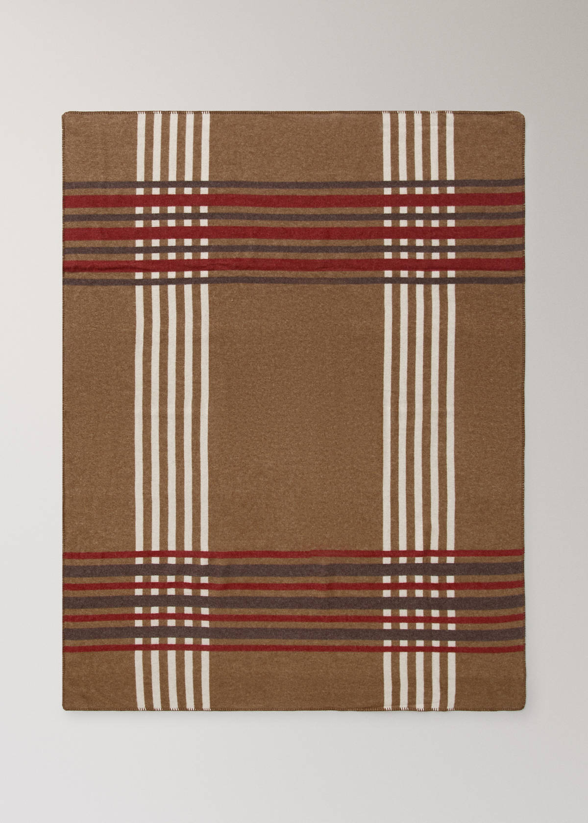 Wool check-print blanket — Russet