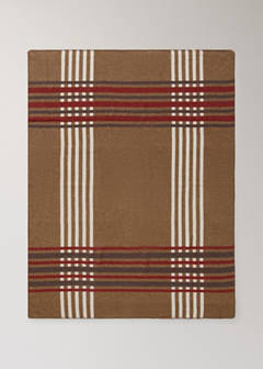 Wool check-print blanket — Russet 3