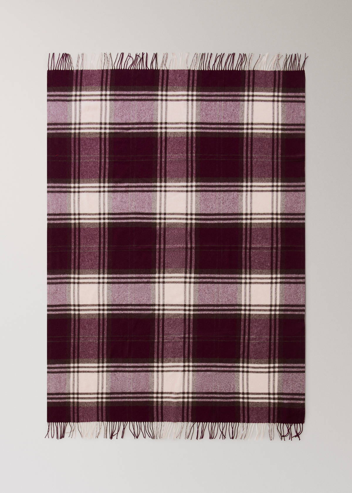 Wool check-print blanket — Red