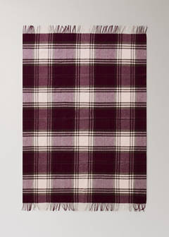 Wool check-print blanket — Red 3