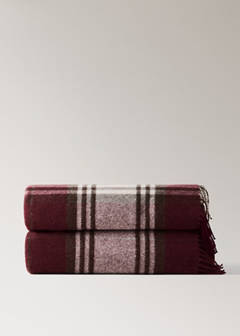 Wool check-print blanket — Red 5