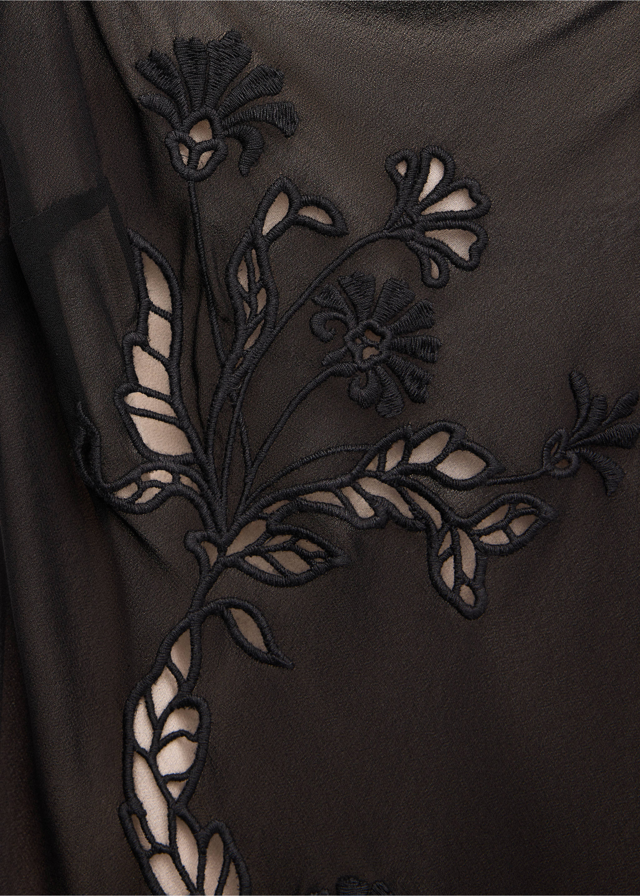 Robe en gaze détail ajouré - Détail de l'article 8, Noir. Ref: 37035868-00.