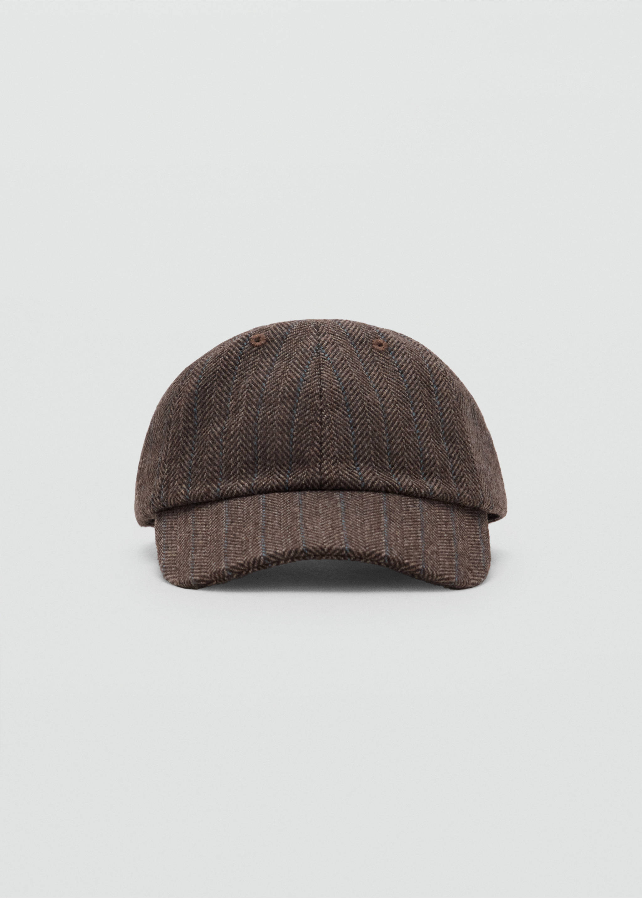 Gorra paño espiga - Plano medio, Marrón. Ref: 37035869-00.