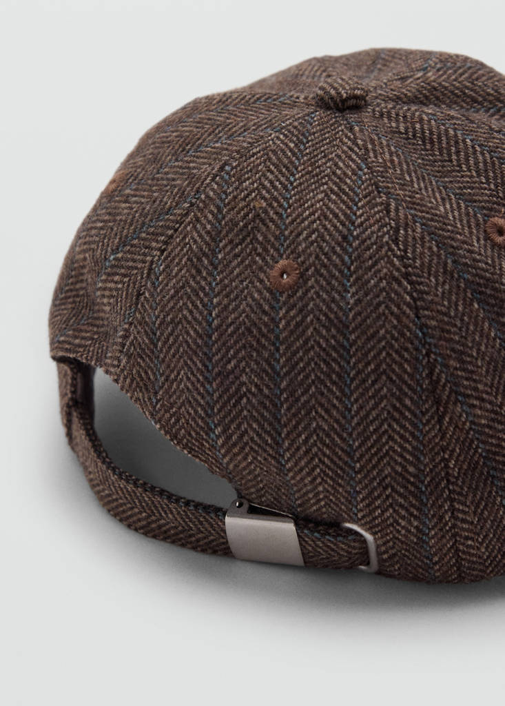 Herringbone cloth cap — Brown