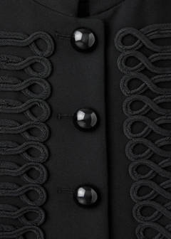 Frog-button jacket with band collar — Black 7