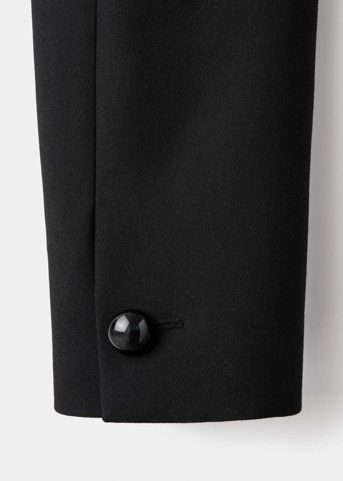 Frog-button jacket with band collar — Black