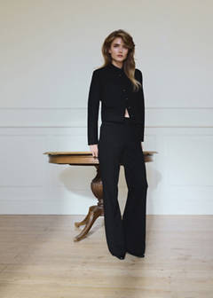 Frog-button jacket with band collar — Black 10