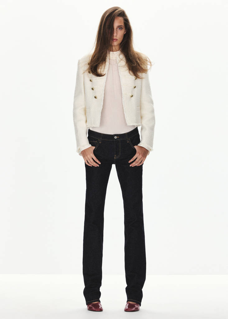 Tweed jacket with decorative frogging closures — Off White