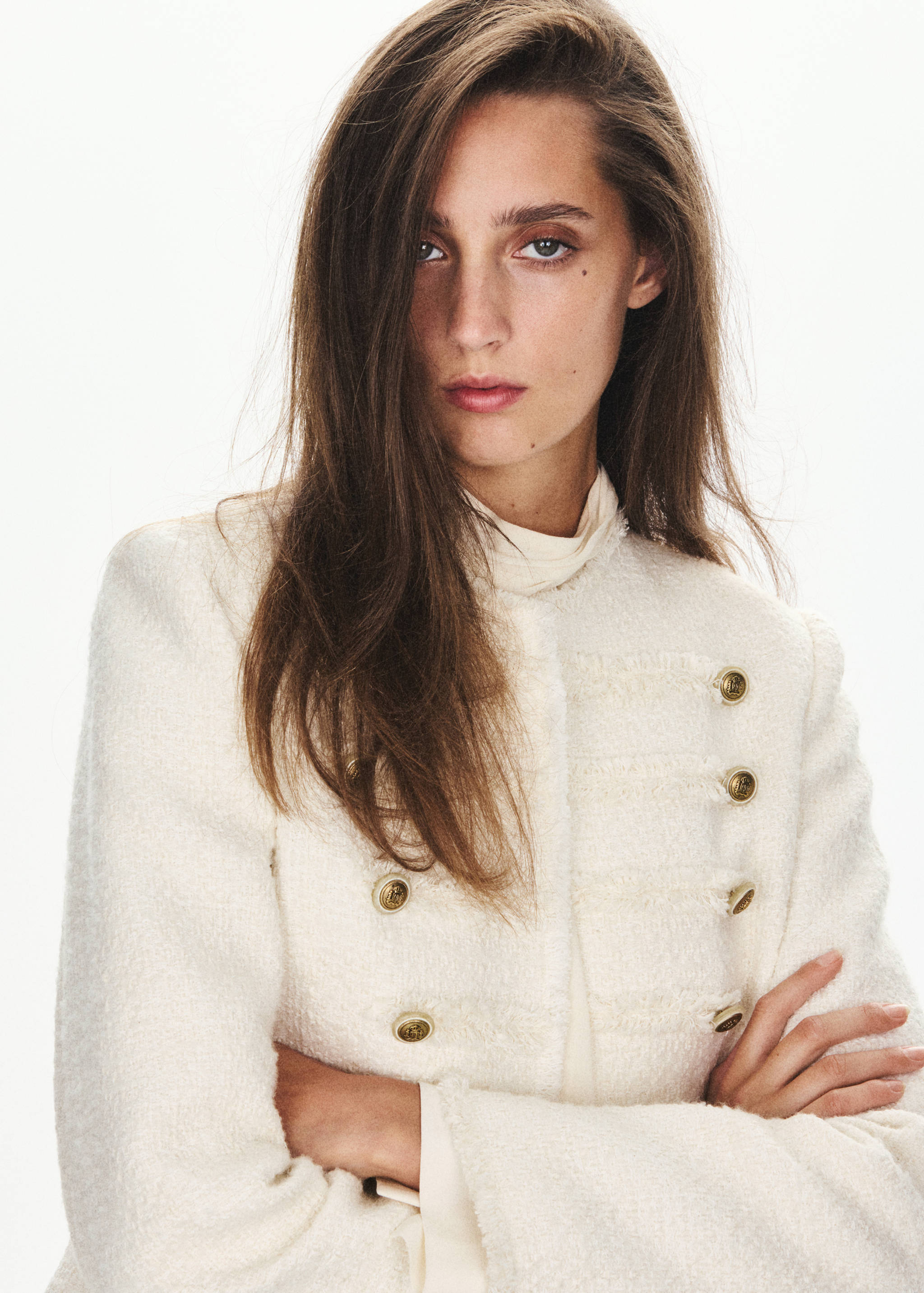 Tweed jacket with decorative frogging closures - Details of the article 3