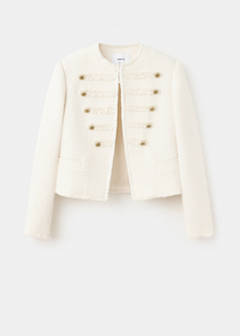Tweed jacket with decorative frogging closures — Off White 6