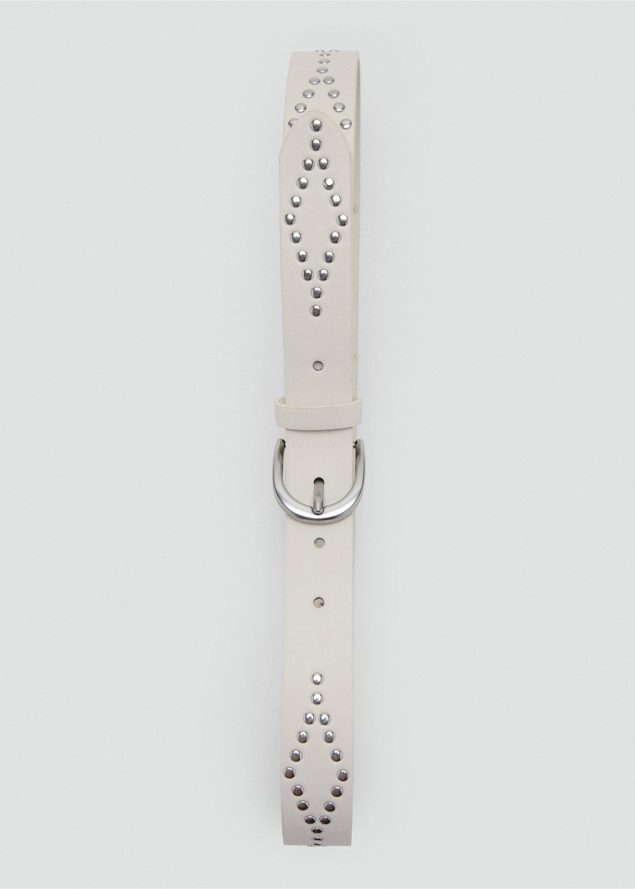 Studded belt - Details of the article 1, White. Ref: 37035878-00.