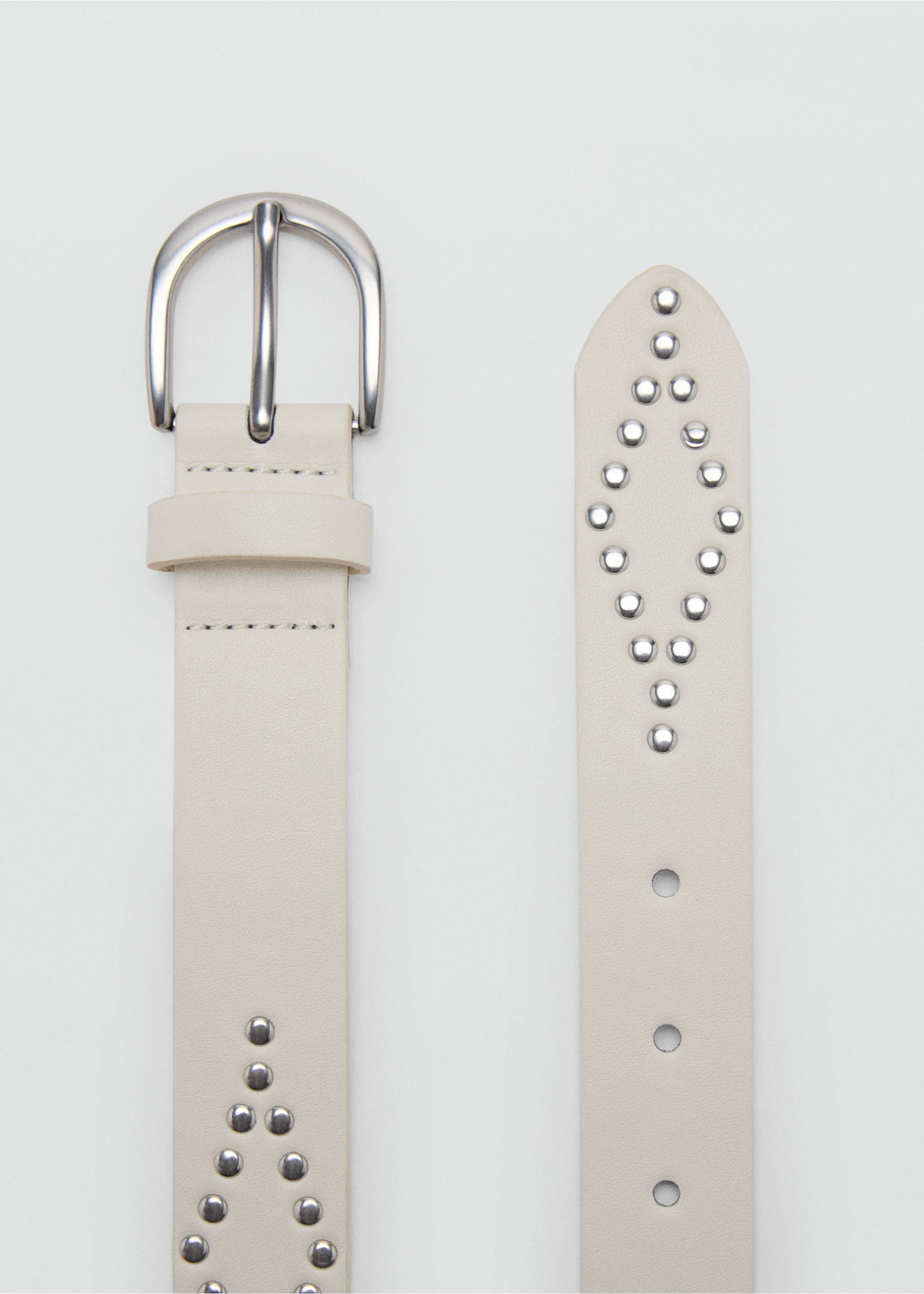 Studded belt - Details of the article 2, White. Ref: 37035878-00.