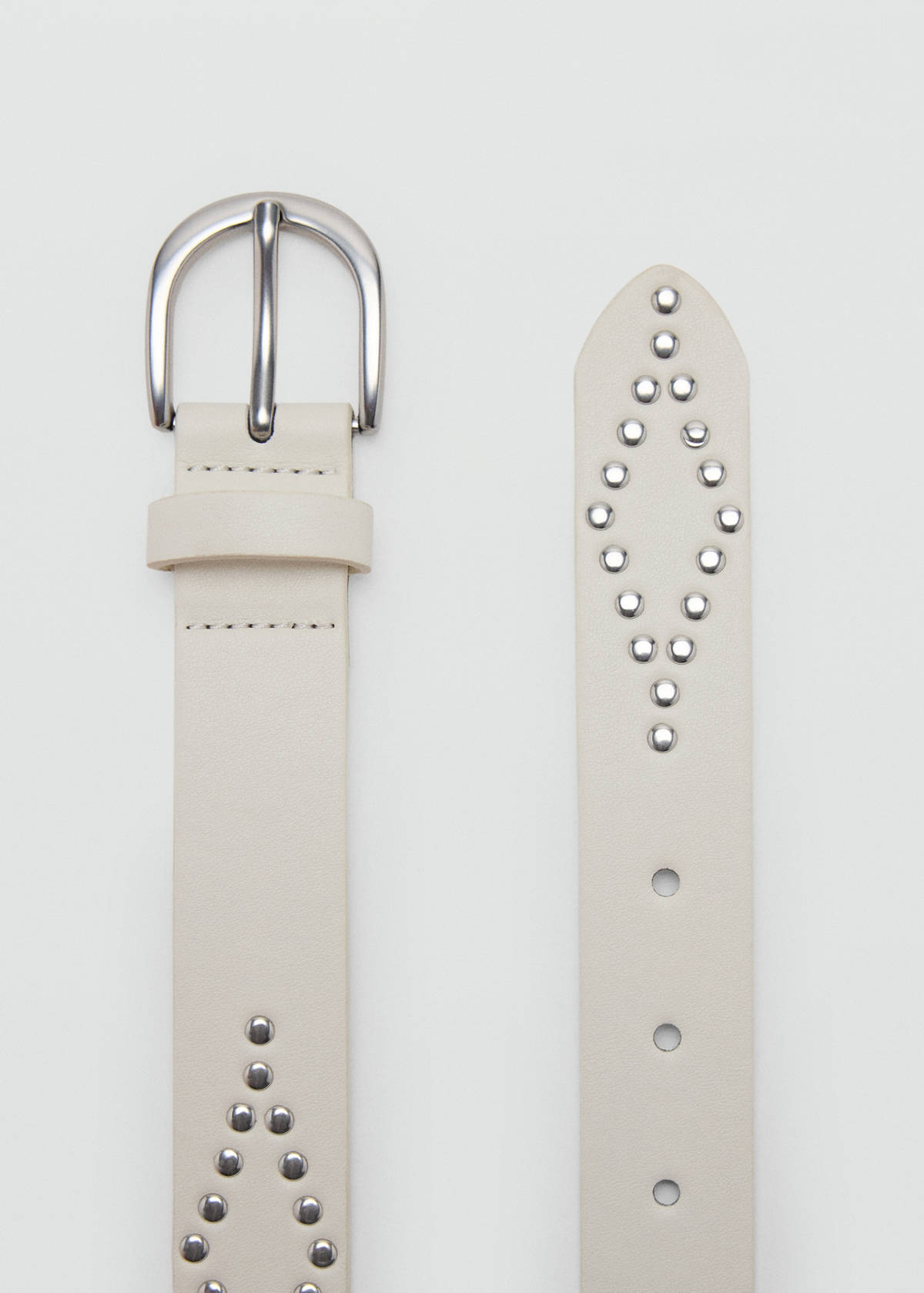 Studded belt — White