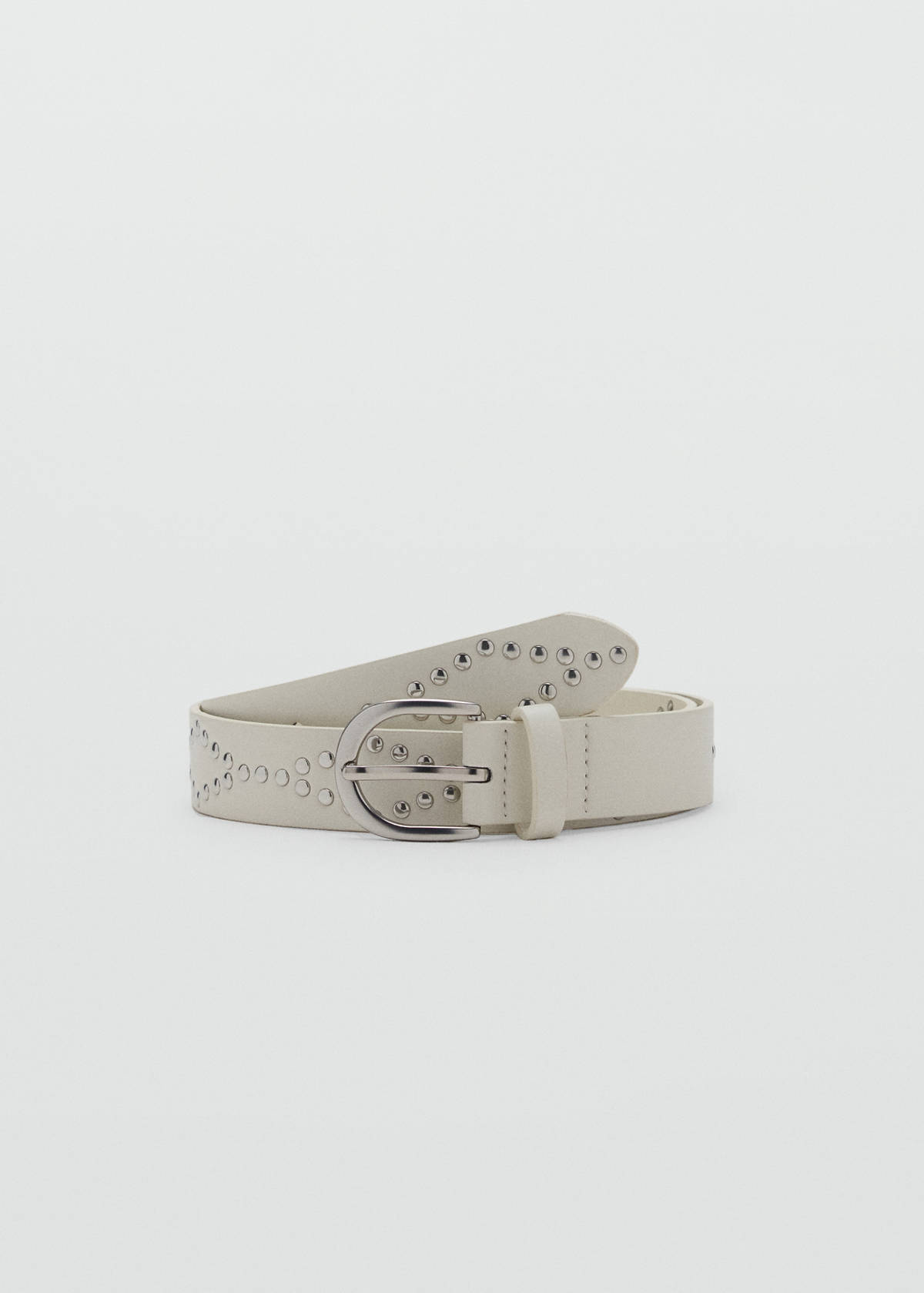 Studded belt — White