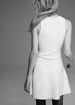 Fine-knit flared dress — Ecru 3