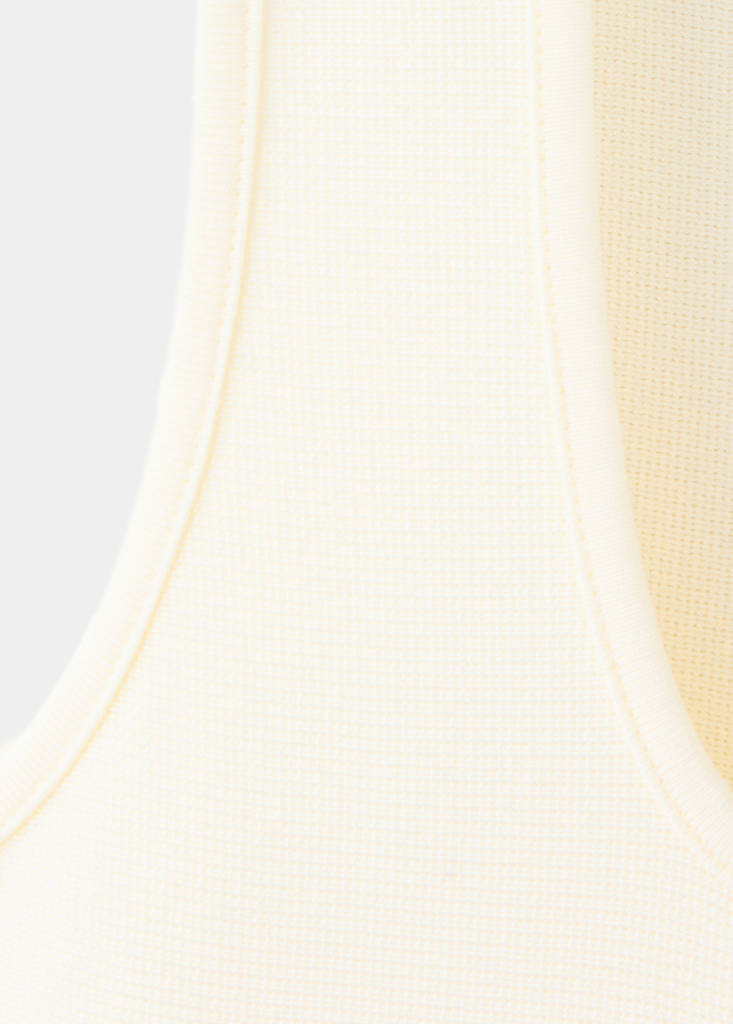 Fine-knit flared dress — Ecru