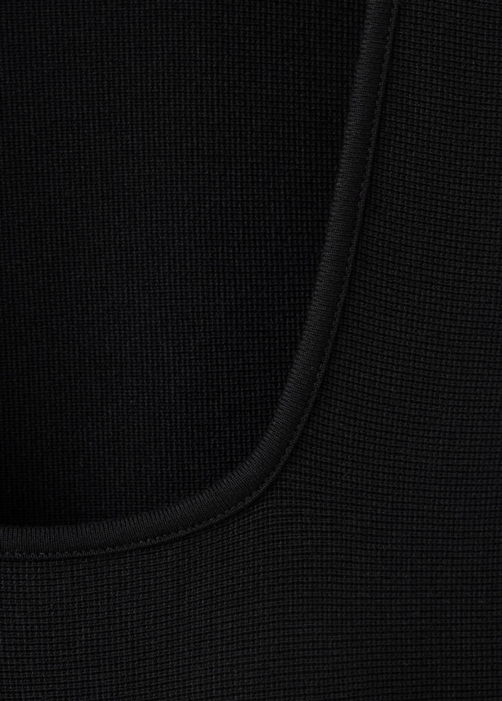 Fine-knit flared dress — Black