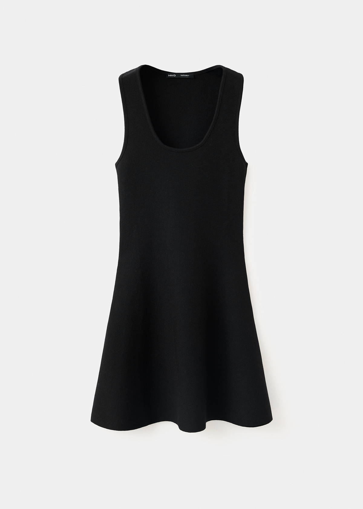 Fine-knit flared dress — Black