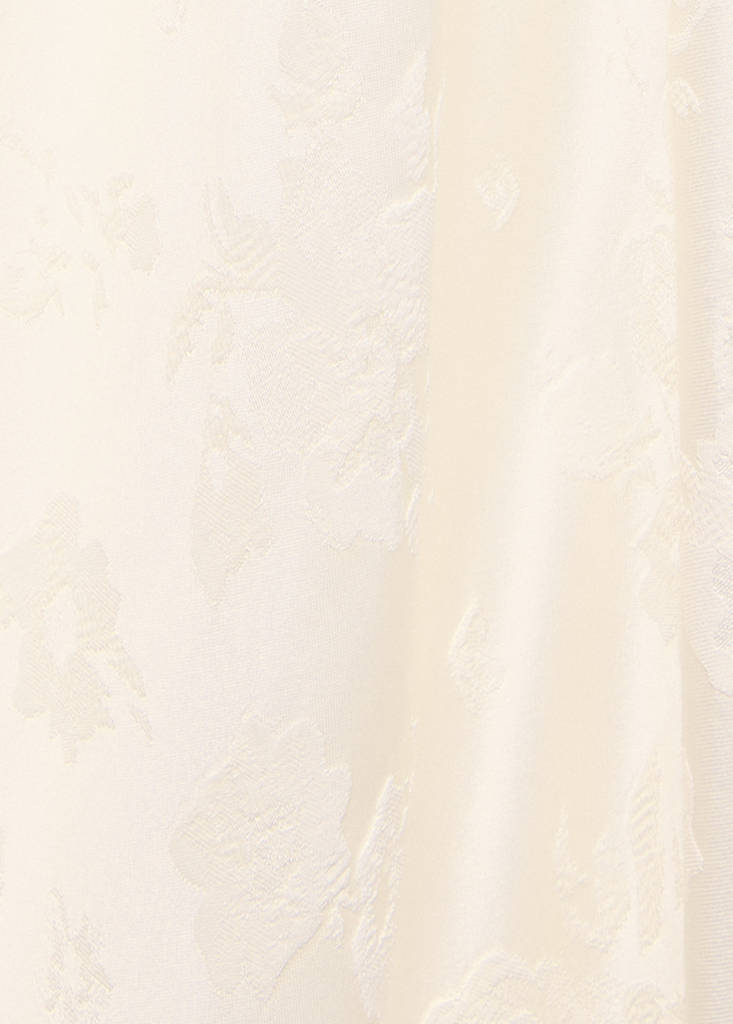 Jacquard dress with silk details — Ecru