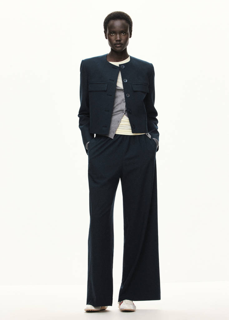 Wide leg jogger trousers — Navy