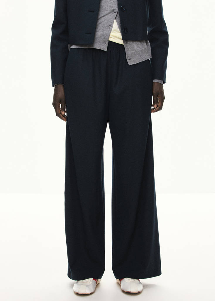 Wide leg jogger trousers — Navy