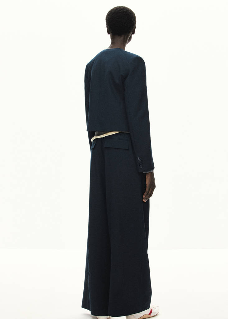Wide leg jogger trousers — Navy