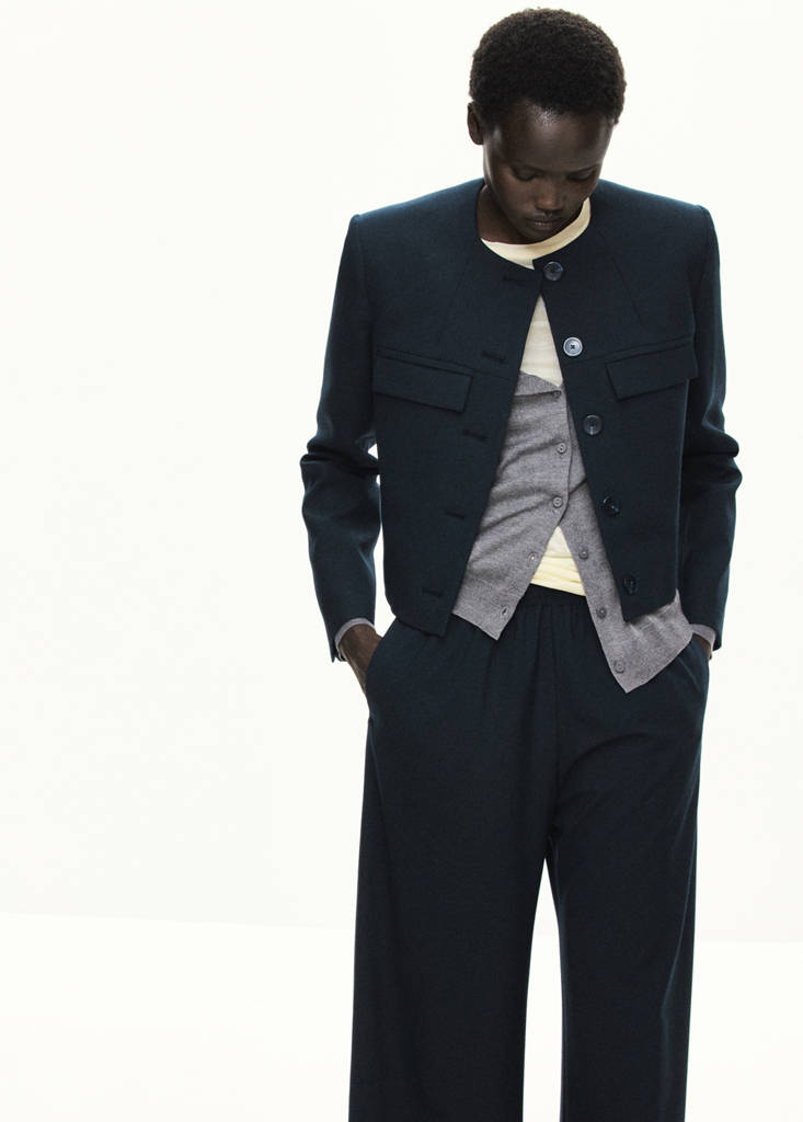Wide leg jogger trousers — Navy