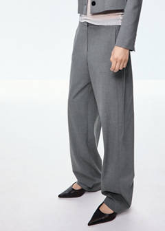 Straight-leg trousers with seam detail — Grey 1