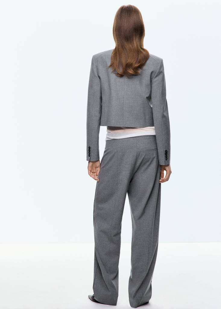 Straight-leg trousers with seam detail — Grey
