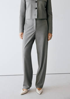 Straight-leg trousers with seam detail — Grey 13